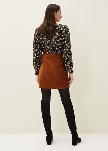 Phase Eight Kennedy Corduroy Skirts Brown Australia | OP6384572